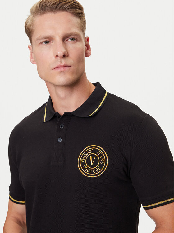 Versace Jeans Couture Versace Jeans Couture Polo majica 79GAGT00 CJ01T Črna Slim Fit
