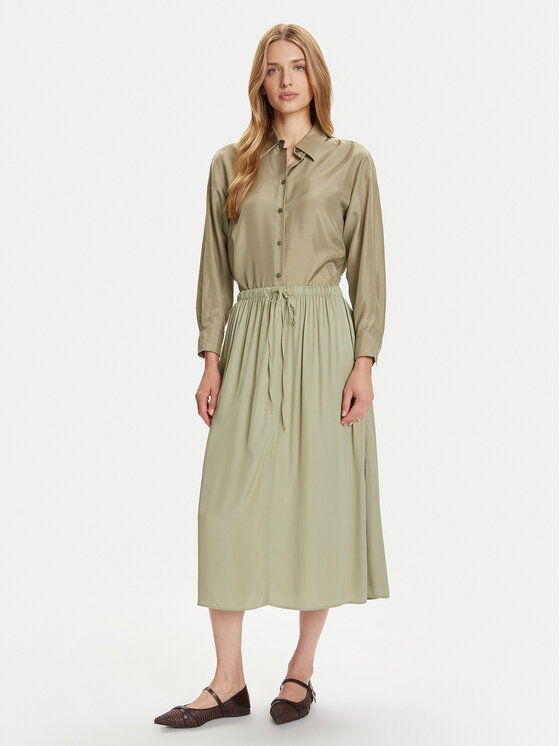 Marc O'Polo Marc O'Polo Midi sukňa 506 1169 20053 Zelená Flared Fit