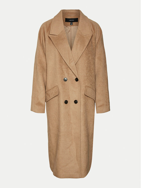 Vero Moda Vero Moda Gyapjú kabát Harper 10320446 Bézs Regular Fit