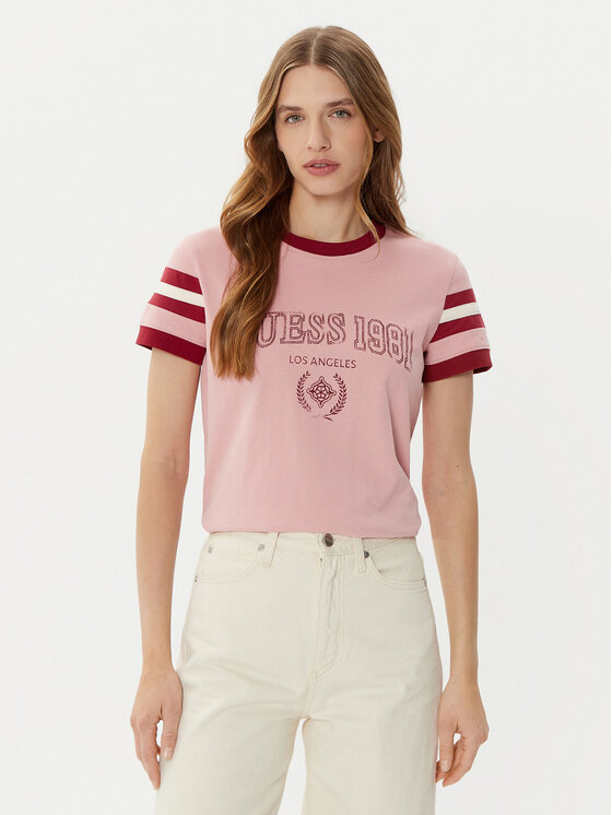 Guess Guess T-Shirt V5RI00 KA260 Różowy Regular Fit