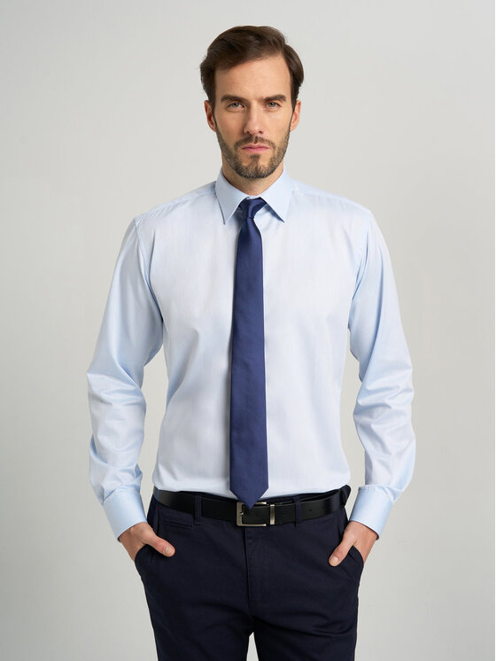 Willsoor Willsoor Koszula s47449 Niebieski Slim Fit