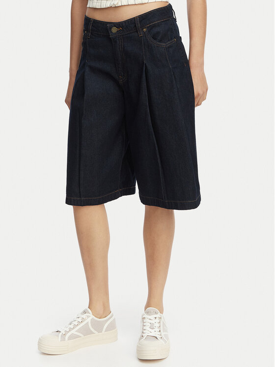 Guess Jeans Guess Jeans Bermudy W6GDY5 D7971 Tmavomodrá Bermuda Fit
