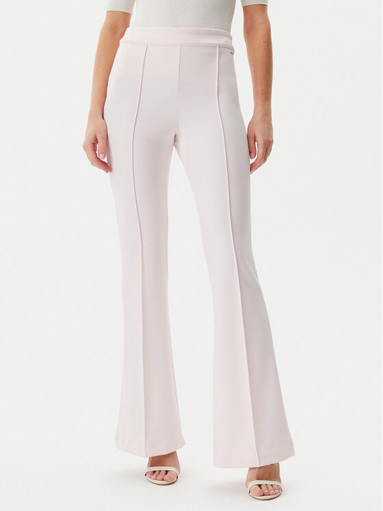 Guess Guess Kalhoty z materiálu W4YB01KCBO2 Růžová Flare Fit