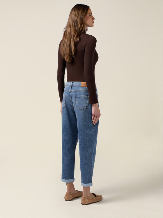 Oltre Oltre Jeansy P579R209121N024 Turkusowy Boy Fit