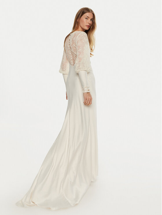 YAS YAS Φόρεμα βραδινό Dottea 26034444 Λευκό Regular Fit