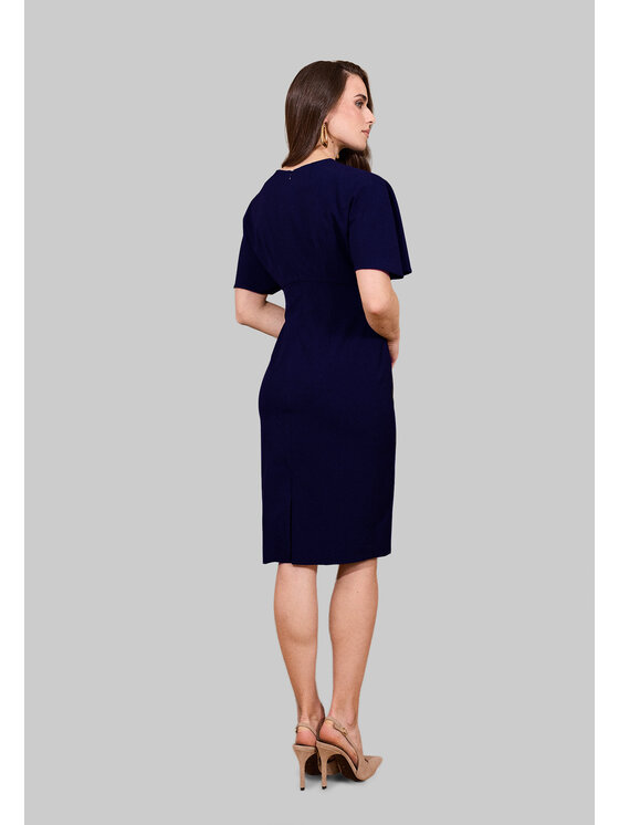 Kasia Zapała Kasia Zapała Sukienka koktajlowa Zaida Granatowy Slim Fit
