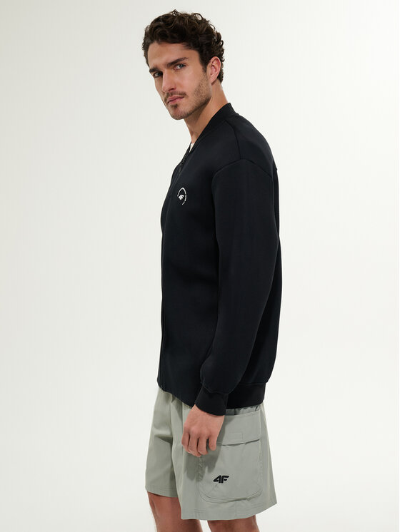 4F 4F Bluza WHEEL & WAVE Czarny Regular Fit