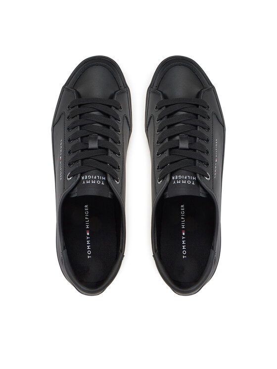 Tommy Hilfiger Tommy Hilfiger Laisvalaikio batai Core Corporate Vulc Leather FM0FM05399 Juoda