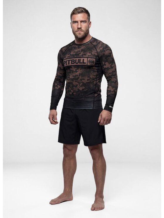PITBULL PITBULL Koszulka techniczna HEX CAMO HILLTOP Beżowy Regular Fit