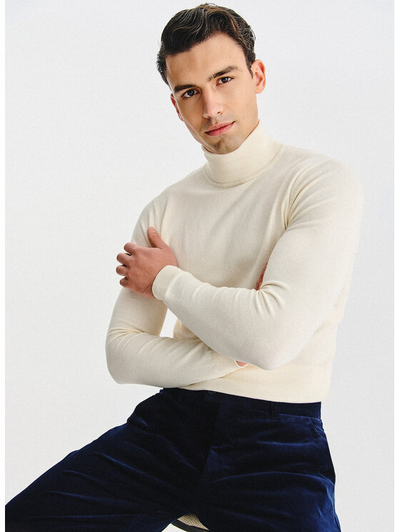 Pako Lorente Pako Lorente Sweter P25WB-2X-025 Biały Classic Fit