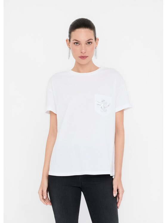 Liu Jo Liu Jo T-shirt UF5257JS904M9785 Bianco Regular Fit