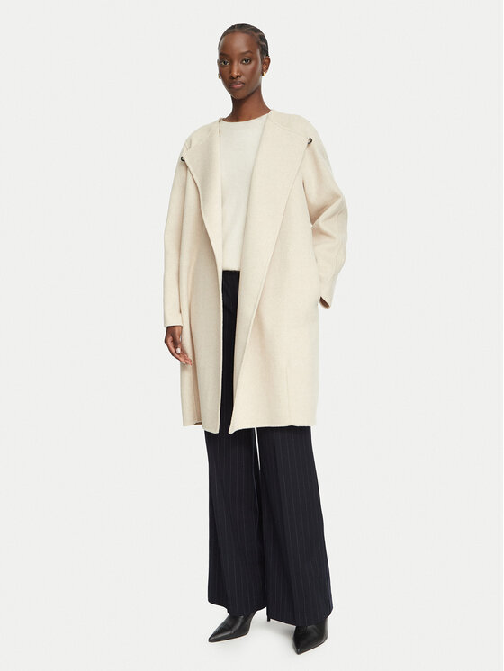 Calvin Klein Calvin Klein Vilnonis paltas LV044H537G Smėlio Relaxed Fit