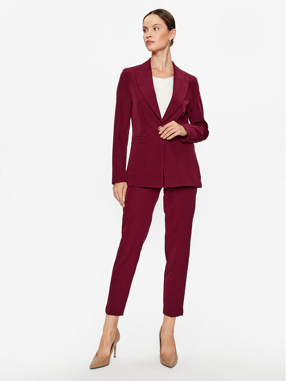 Maryley Maryley Marynarka 23IB187/41GI Bordowy Regular Fit