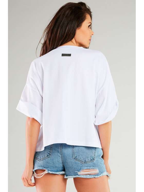 Infinite You Infinite You Bluzka M265 Biały Basic Fit