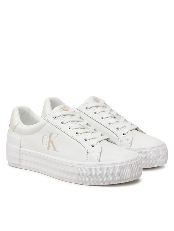 Calvin Klein Jeans Calvin Klein Jeans Laisvalaikio batai Vulc Flatform YW0YW01613 Balta