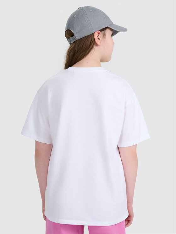 4F 4F T-Shirt 4FJWAW25TTSHF2387-10S Biały Oversize