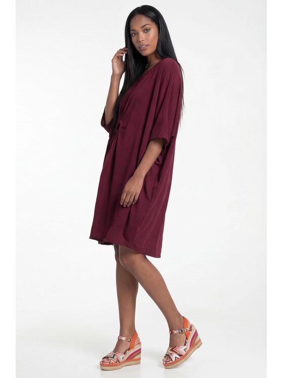 FIGL FIGL Sukienka codzienna M1327 Bordowy Oversize