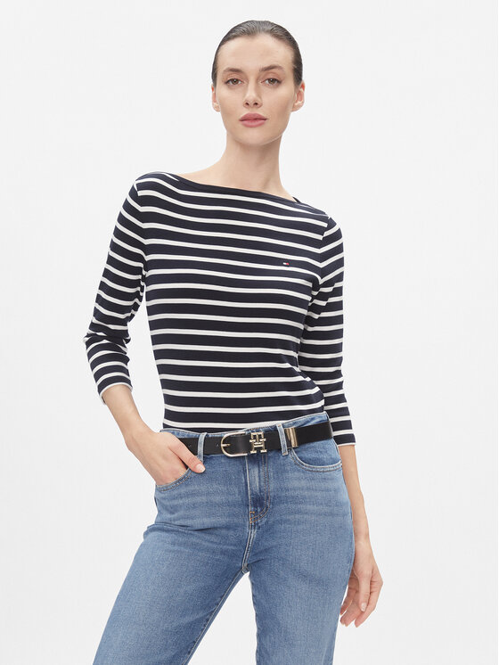 Tommy Hilfiger Blúzka New Cody WW0WW40589 Tmavomodrá Slim Fit
