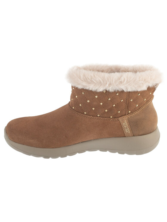 Skechers Skechers Śniegowce Slip-Ins: On-The-Go Joy - Cozy Shimmer Brązowy