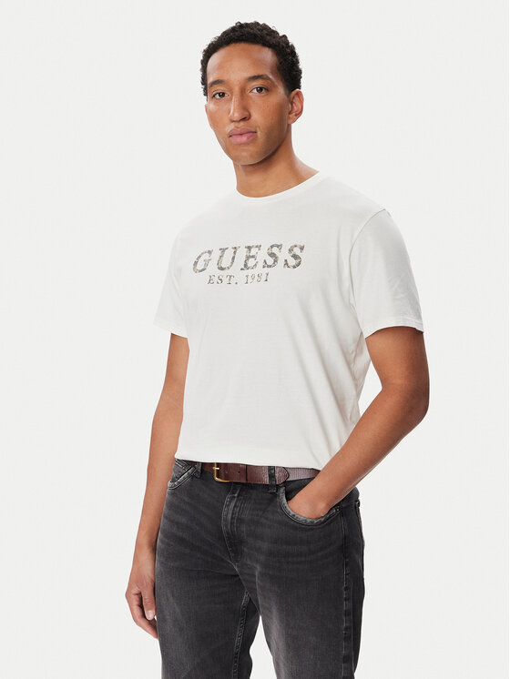 Guess Guess Тишърт M6BI73 K6674 Кремав Regular Fit