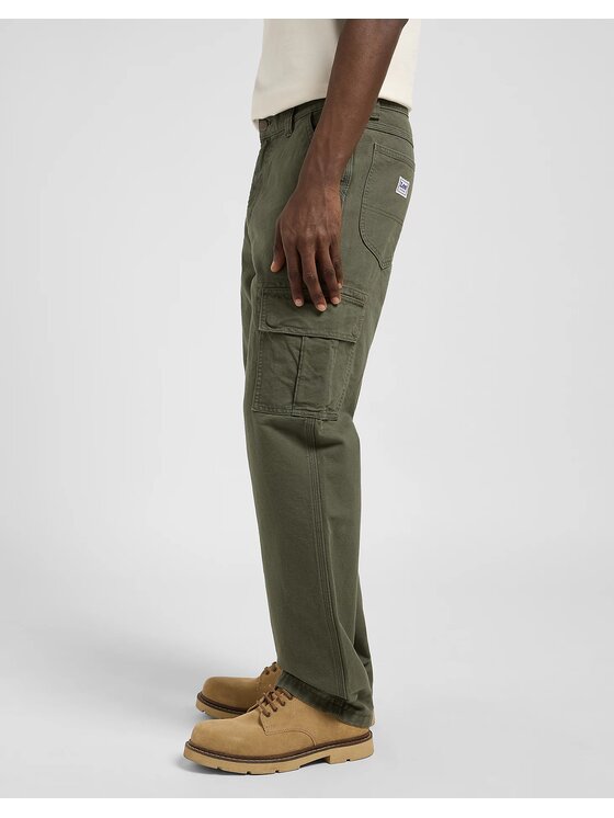 Lee Lee Spodnie materiałowe CARGO PANT Zielony Loose Fit