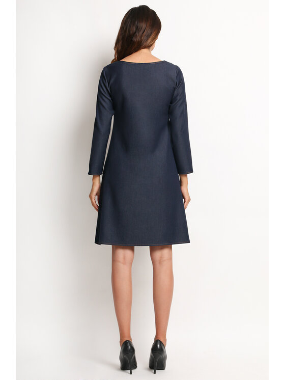 Awama Awama Vestito A114 Blu scuro Basic Fit