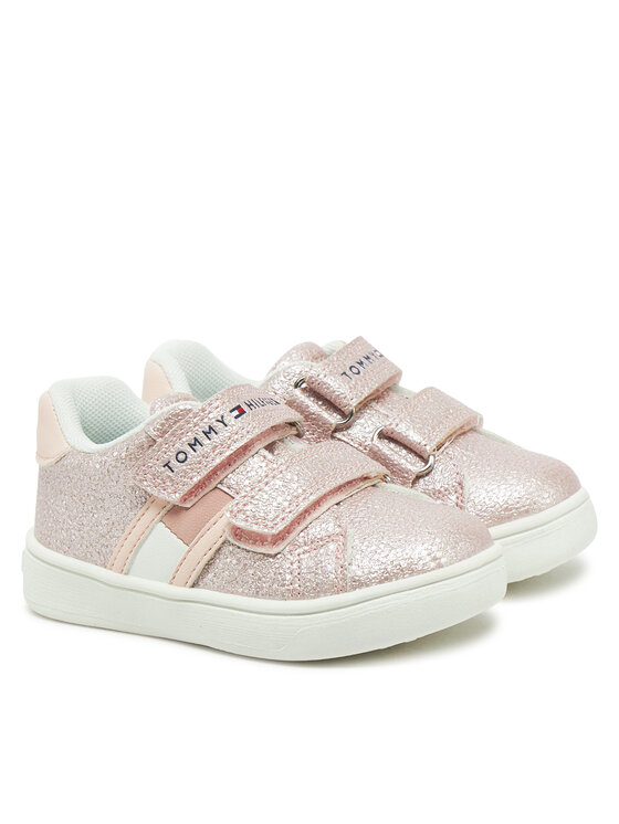 Tommy Hilfiger Tommy Hilfiger Laisvalaikio batai Flag Low Cut Velcro Sneaker T1A9-33725-0745 M Rožinė
