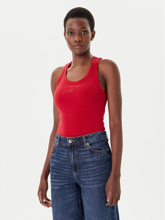 HUGO HUGO Felső Datamia 50514489 Piros Slim Fit