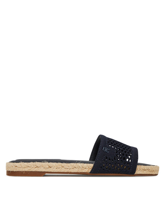 Espadrile Tommy Hilfiger Knit Mesh Espadrille Flat Sandal FW0FW08744 Bleumarin