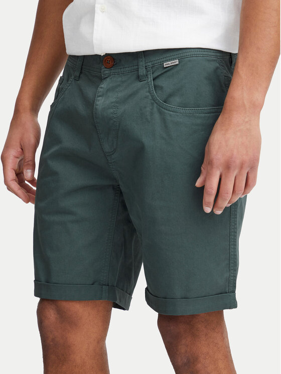 Blend Bavlnené šortky 20716713 Zelená Slim Fit
