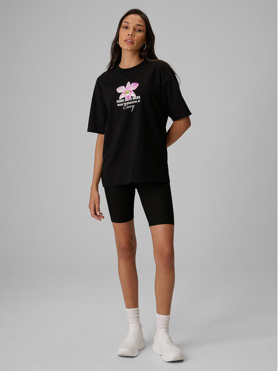 4F 4F T-Shirt TROPIC ORCHID Czarny Loose Fit