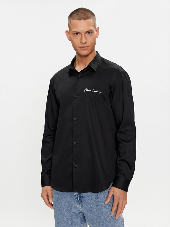 Armani Exchange Košeľa 8NZC99 ZN10Z 1200 Čierna Slim Fit