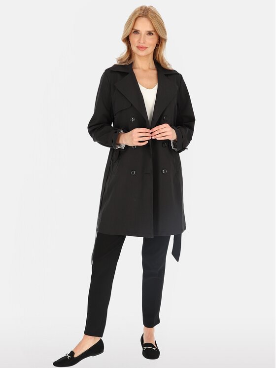 Perso Perso Prechodný kabát BLE252682F Čierna Regular Fit