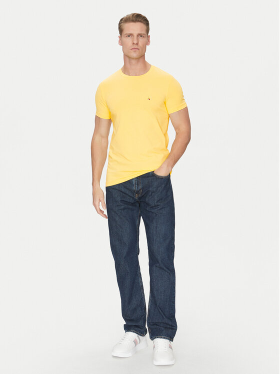 Tommy Hilfiger Tommy Hilfiger T-Shirt MW0MW10800 Żółty Slim Fit