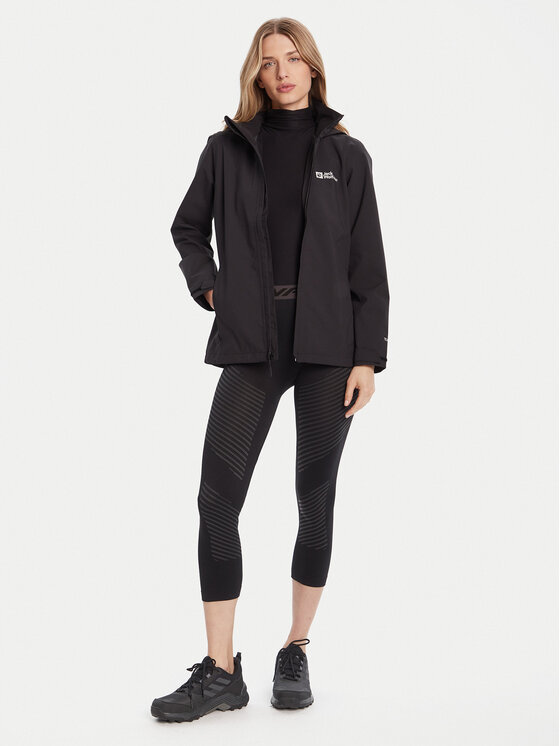 Jack Wolfskin Jack Wolfskin Outdoor striukė Trailtime 2l A63902 Juoda Regular Fit