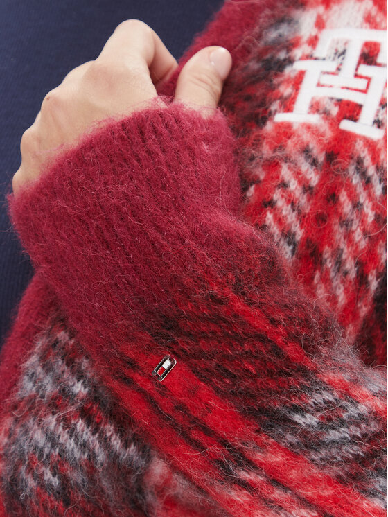 Tommy Hilfiger Tommy Hilfiger Cardigan Tartan WW0WW40129 Rosso Regular Fit