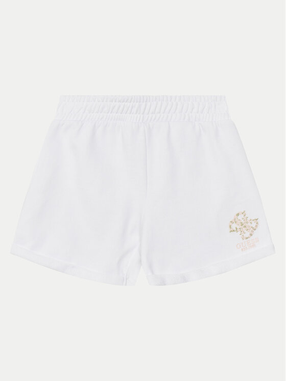 Guess Športové kraťasy J5GD24 KA6R4 Biela Relaxed Fit