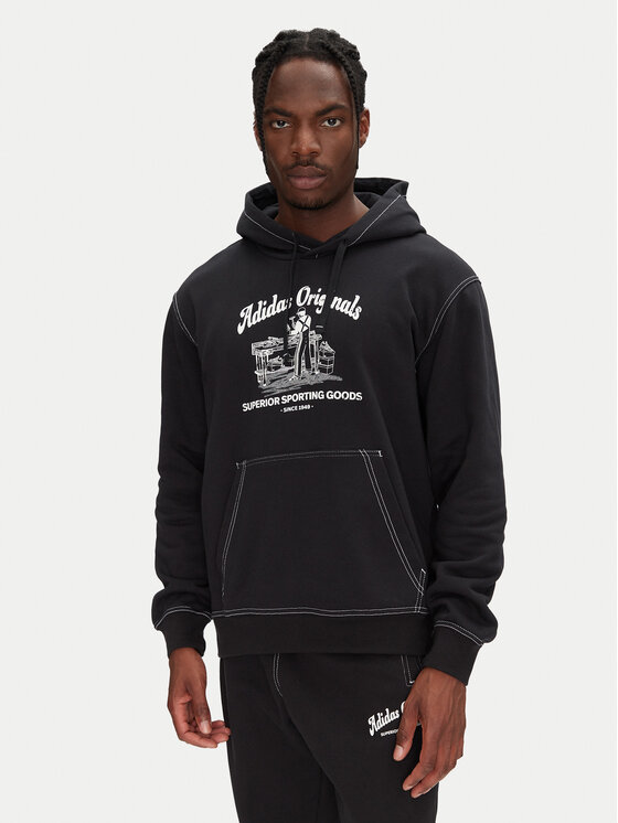 adidas adidas Mikina Wabash JP4483 Černá Loose Fit