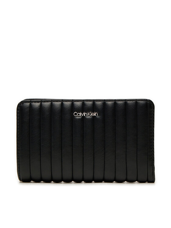 Calvin Klein Veľká dámska peňaženka Mini Line Quilt Medium Bifold K60K613063 Čierna