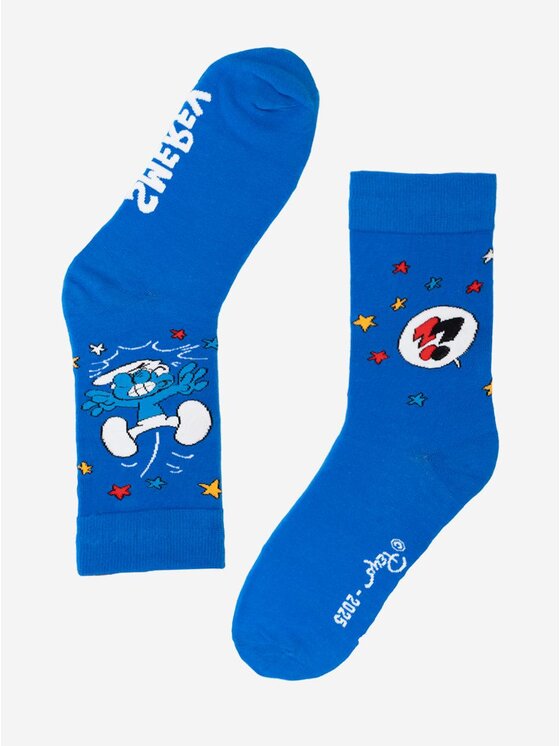 Smerfy Smerfy Skarpety długie Długie Skarpetki Niebieskie Smerfy Ważniak Tip Over uni Niebieski