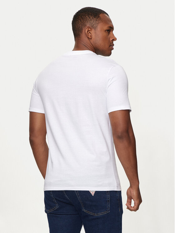 Guess Jeans Guess Jeans T-Shirt M4YI50 K8HM0 Biały Regular Fit