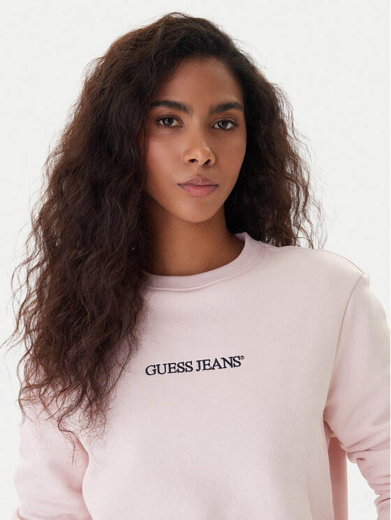 Guess Jeans Guess Jeans Суитшърт W4YQ10 KC811 Розов Classic Fit