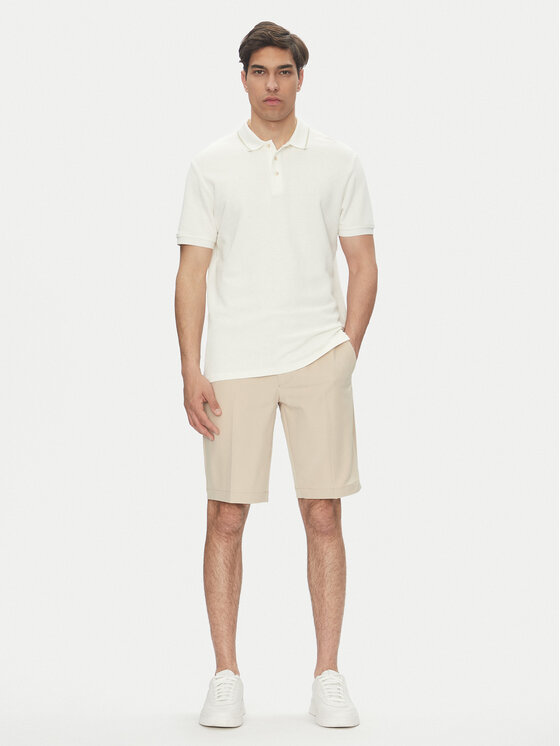 BOSS BOSS Шорти з тканини S_Commuter_10.5 inch 50540337 Бежевий Slim Fit