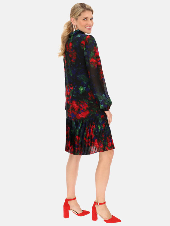 Potis & Verso Potis & Verso Sukienka elegancka Rubin Granatowy Regular Fit
