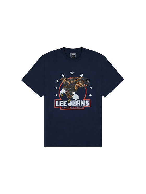 Lee Lee T-Shirt ESSENTIAL GRAPHIC Niebieski Regular Fit