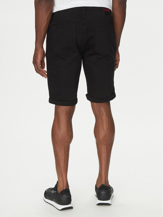 HUGO HUGO Szorty jeansowe 50537718 Czarny Regular Fit