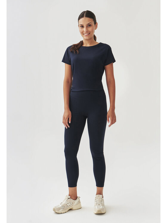 TATUUM TATUUM Kalhoty z materiálu LEA Tmavomodrá Fitted Fit