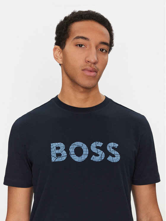 BOSS BOSS Marškinėliai 50534923 Tamsiai mėlyna Slim Fit