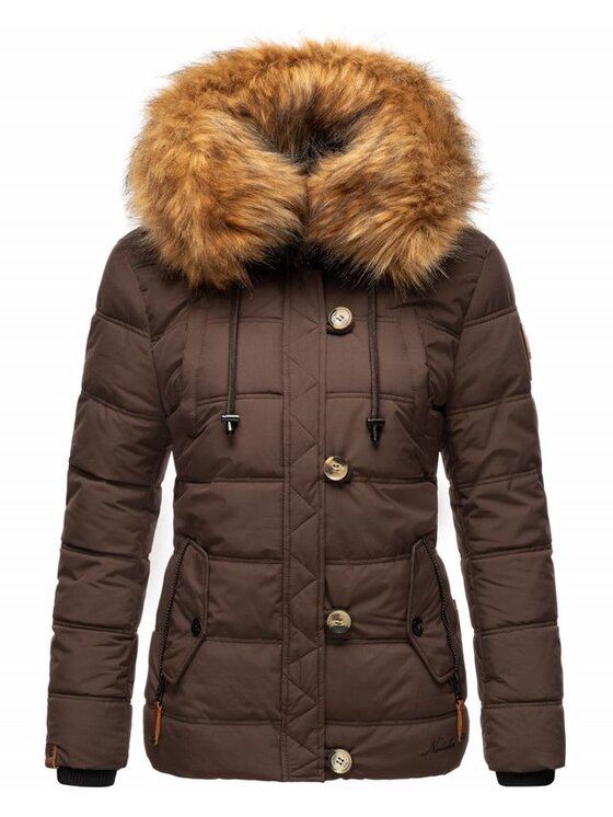 Navahoo Navahoo Kurtka zimowa Zoja Brązowy Casual Fit