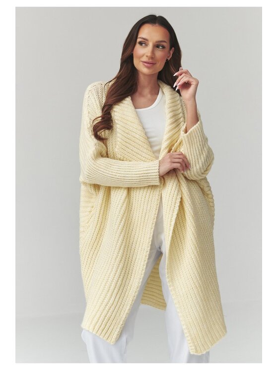 Makadamia Makadamia Sweter S173 Żółty Loose Fit